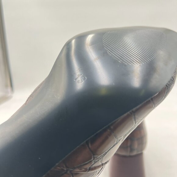 YDN Chocolate Sexy Pointed Toe Ankle Boots Chunky Low Heel Booties Pull on Shoe - Picture 6 of 8